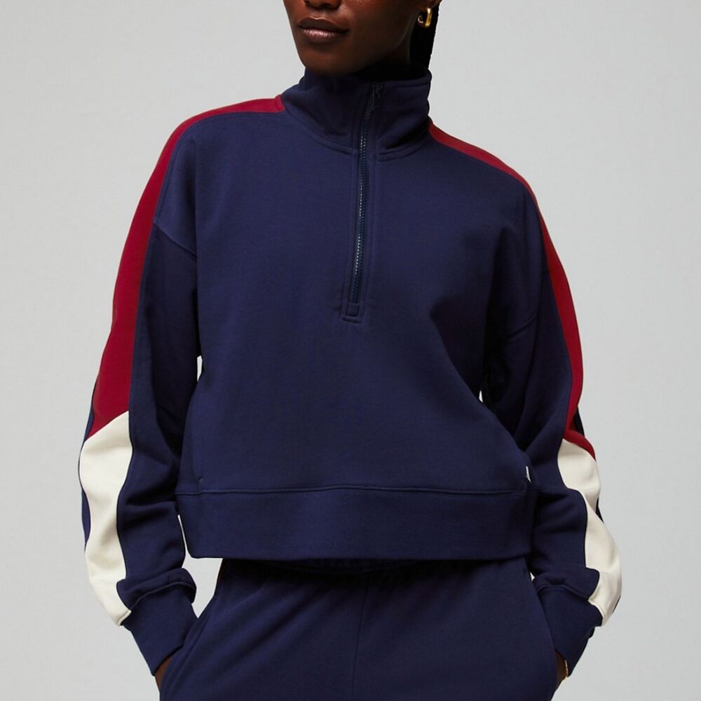 New Fabletics Navy Terry Jacket